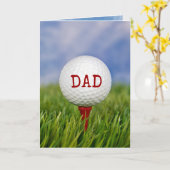 Carte balle de golf en tee for Fête des pères (Fleur jaune)