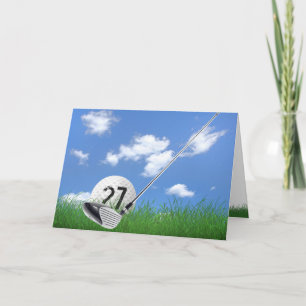Carte Balle de golf et putter pour 27e anniversaire