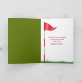 Carte Balle de Golf pour la Retraite sur un Tee Rouge (Intérieur)