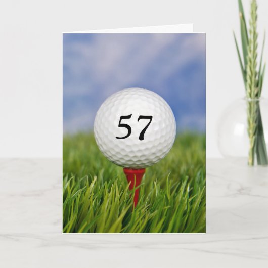Carte balle de golf sur tee pour anniversaire (Devant)