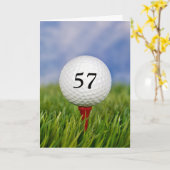 Carte balle de golf sur tee pour anniversaire (Fleur jaune)