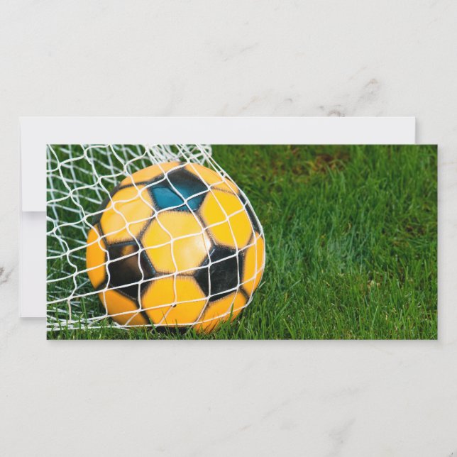 Carte Balle de soccer jaune et noir sur le Net (Devant)