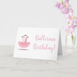 Carte Ballerina Anniversaire Rose Tutu Girly Pretty