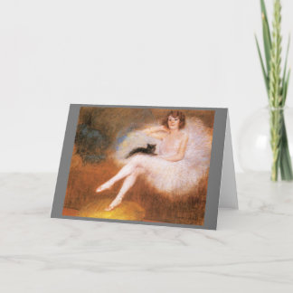 Carte Ballerina avec chat noir par Carrier-Belleuse