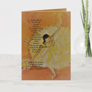 Carte Ballerina avec la poésie inspirante