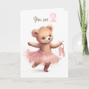 Carte Ballerina Bear pour le 2ème anniversaire