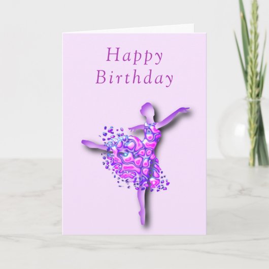 Carte Ballerina Birthday Card Ballet Dancer Fille (Devant)