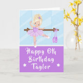Carte Ballerina Blonde Cheveux fille pourpre heureux ann (Fleur jaune)