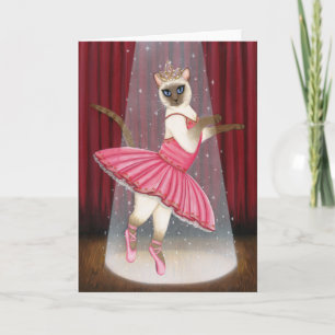 Carte Ballerina Chat Chocolate Point Siamese Voiture de 