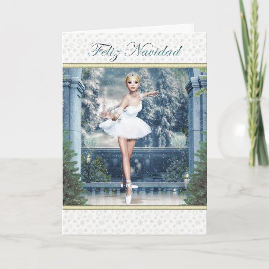 Carte Ballerina de Noël espagnole Feliz Navidad (Devant)
