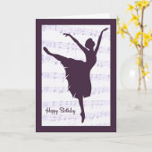 Carte Ballerina en face de Sheet Music Birthday Card (Fleur jaune)