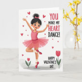 Carte Ballerina Heart Dance Valentines Card (Fleur jaune)
