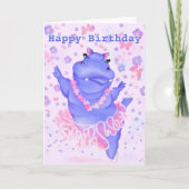 Carte Ballerina Hippo Funny Birthday Card (Devant)