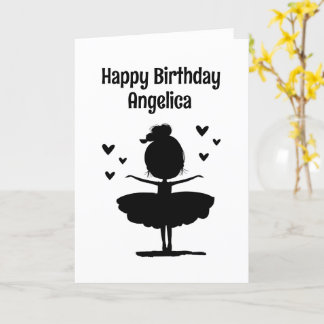 Carte Ballerina minimaliste personnalisée Anniversaire