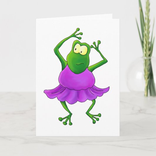 Carte Ballerina Purple Tutu Dancing Frog (Devant)