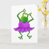 Carte Ballerina Purple Tutu Dancing Frog (Fleur jaune)