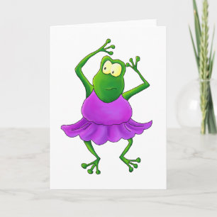 Carte Ballerina Purple Tutu Dancing Frog
