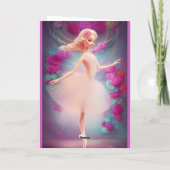 Carte Ballerina Rose Floral Rose Ballet Joyeux anniversa (Dos)