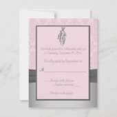 Carte Ballerina RSVP rose et gris Damas (Dos)