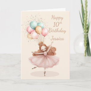 Carte Ballerine aux Cheveux Rouges et Blancs 10ème Anniv