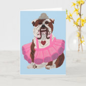 Carte Ballerine Bouledogue (Fleur jaune)