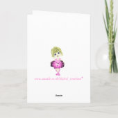 Carte Ballerine mignonne dans l'art rose de tutu (Dos)