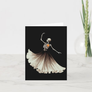 Carte Ballerine squelette danse de ballet Halloween femm