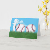 Carte Balles de baseball pour 100e anniversaire dans de (Fleur jaune)