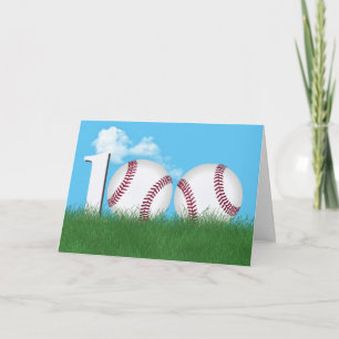 Carte Balles de baseball pour 100e anniversaire dans de