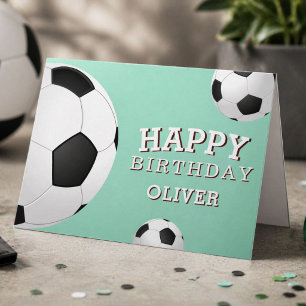 Carte Balles de football de soccer Sports Joyeux Anniver