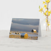 Carte Balles rustiques de grange et de foin après une (Fleur jaune)