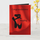 Carte Ballet Ballerina Félicitations Pointe Chaussures (Fleur jaune)