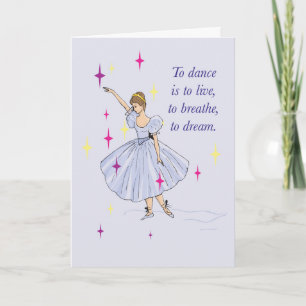 Carte Ballet Encouragement Ballerina avec succès étoiles