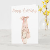 Carte Ballet Pointe Chaussures Anniversaire (Fleur jaune)