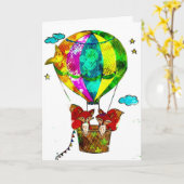 Carte Ballon à air chaud (Fleur jaune)