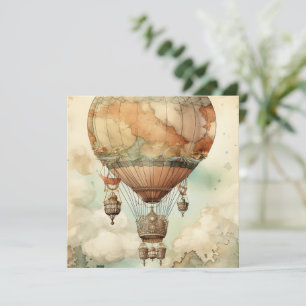 Carte Ballon à air chaud à vapeur vintage (5)