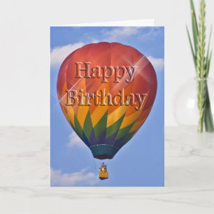 Carte Ballon à air chaud d'anniversaire