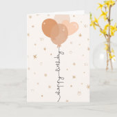 Carte Ballon Anniversaire Pêche Douce (Fleur jaune)