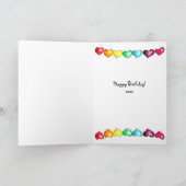 Carte Ballon d'anniversaire en montgolfière en arc-en-ci (Intérieur)