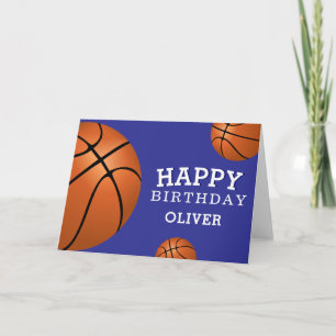 Carte Ballon de Basket Sports Joyeux Anniversaire Enfant