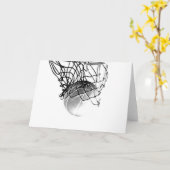 Carte Ballon de Basketball (Fleur jaune)