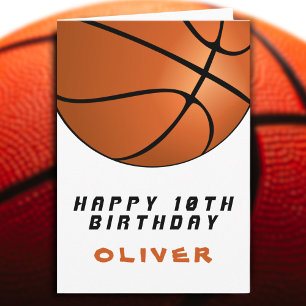 Carte Ballon de basketball Moderne Garçon Joyeux Anniver