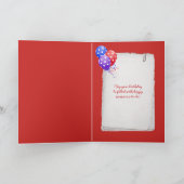 Carte Ballon de coeur d'anniversaire dans les nuages (Intérieur)