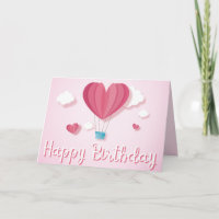 Ballon de coeur rose romantique Joyeux anniversair