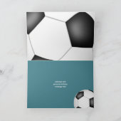 Carte ballon de football exploser filles gris turquoise (Intérieur)