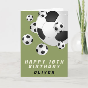 Carte Ballon de Football Vert Enfants Garçon Joyeux Anni