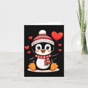 Carte Ballon de pingouin de la Saint-Valentin Cœur Migno