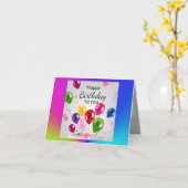 Carte Ballon Explosion Anniversaire (Fleur jaune)