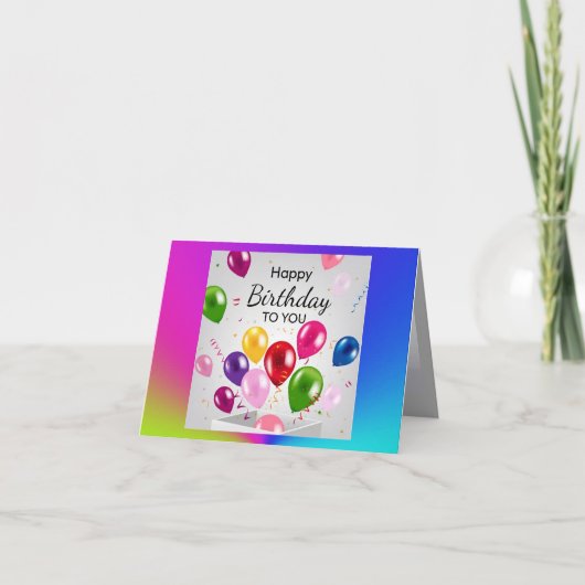 Carte Ballon Explosion Anniversaire (Devant)