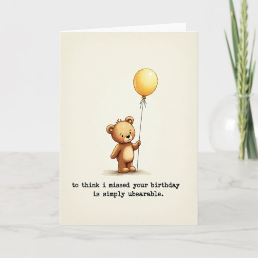 Carte ballon ours doux (Devant)